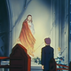 There wasn’t a good screencap of the carolers, so here’s one of the depressed priest questioning his faith.